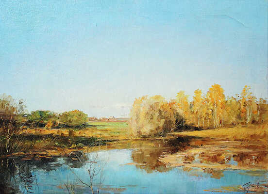 Пусовский Владимир Афанасьевич. Осень на пруду